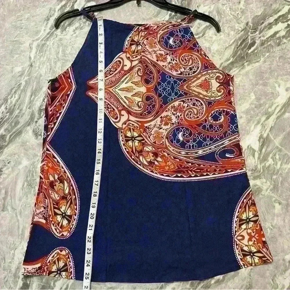 Sleeveless Keyhole Detail Top Size M Bohemian Vacation Travel Summer Spring - Picture 4 of 8